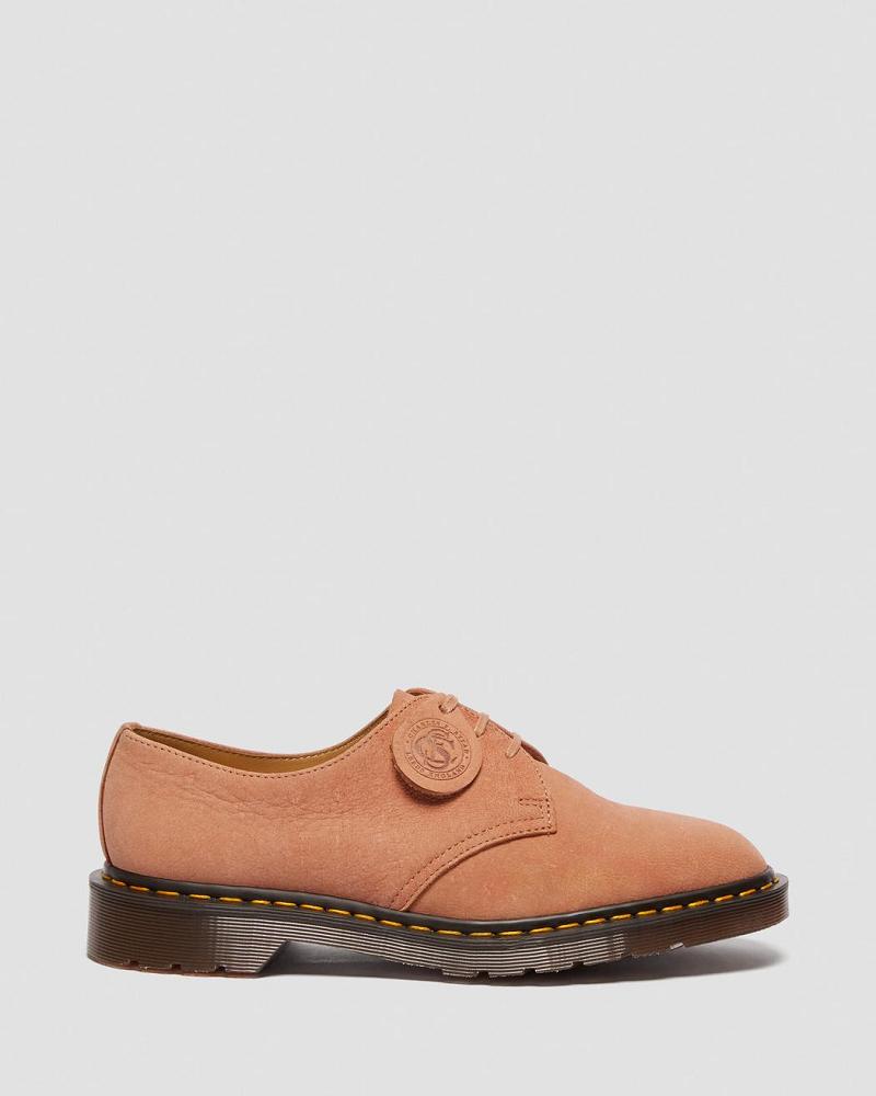 Women's Dr Martens 1461 Made in England Nubuck Leather Oxfords Shoes Pink | AU 356XYU